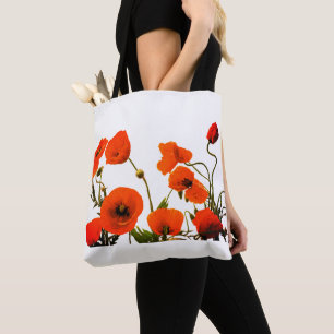 Hochzeiten von Orange Poppy Floral Watercolor 2023 Tasche