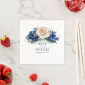 Hochzeiten von Orange und Navy-Blumen Serviette (Beispiel)