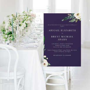 Hochzeiten von Partys mit moderner weißer Blumenbr Einladung