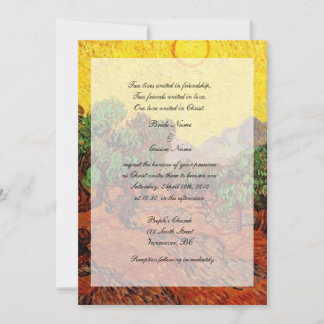 Hochzeiten von Religionen, Vincent van Gogh, Olive Einladung