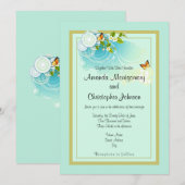 Hochzeiten von Schmetterlingen und Blume Einladung (Vorne/Hinten)