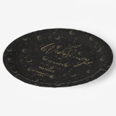 Hochzeiten von Schwarz und Gold Pappteller (Schrägansicht)