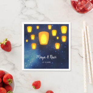 Hochzeiten von schwimmenden Lanterns Serviette