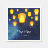 Hochzeiten von schwimmenden Lanterns Serviette (Vorderseite)