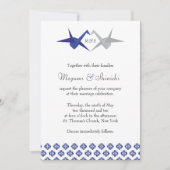 Hochzeiten von Seeschiffen und Silbermondkranen Einladung (Vorderseite)