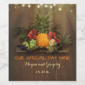 Hochzeiten von tropischen Ananas Beach String Ligh Weinetikett (Einzelnes Label)