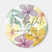 Hochzeiten von Wasserfarben speichern das Datum de Magnet (Vorne)