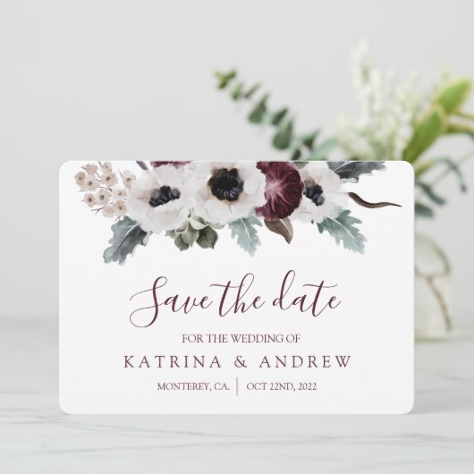 Hochzeiten von Wasserfarben speichern die Datumska Save The Date (Stehend Vorderseite)