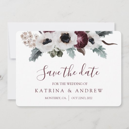 Hochzeiten von Wasserfarben speichern die Datumska Save The Date (Vorderseite)