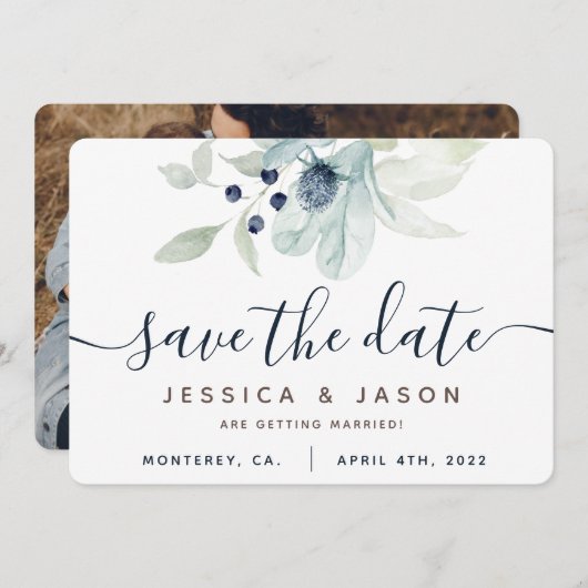 Hochzeiten von Wasserfarben speichern die Datumska Save The Date (Vorne/Hinten)