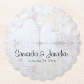 Hochzeiten von White Hearts und Peony Blume Untersetzer (Vorderseite)