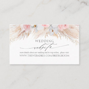 Hochzeiten Website Pastel Tropical Blume & Pampas Visitenkarte