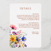 Hochzeiten Wildblumen Moderne Eleganz Details Folieneinladung (Vorderseite)
