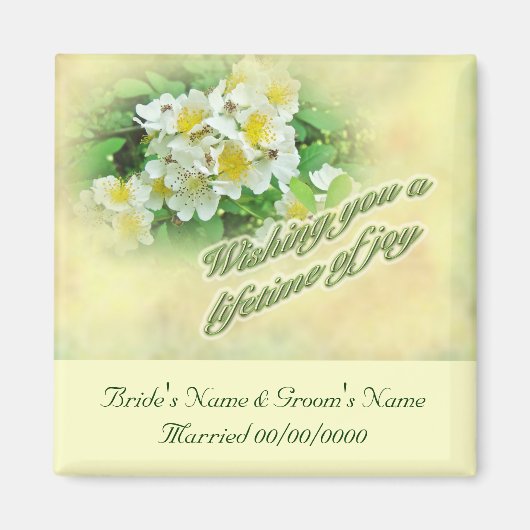 Hochzeiten wünschen Multiflora-Rose Magnet (Vorne)