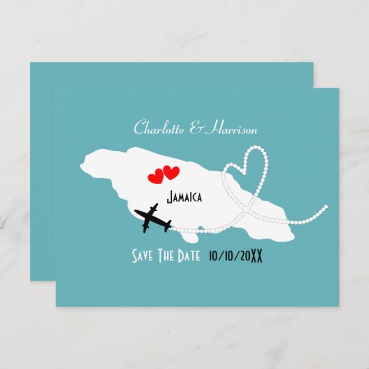 Hochzeiten Zielort Jamaika Save the Date (Vorne/Hinten)
