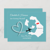 Hochzeiten Zielort Santorini Save the Date (Vorne/Hinten)