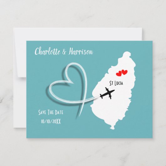 Hochzeiten Zielort St. Lucia Save the Date (Vorderseite)