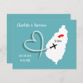 Hochzeiten Zielort St. Lucia Save the Date (Vorne/Hinten)