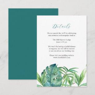 Hochzeitenpflege Tropische Palme-Blätter Begleitkarte