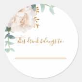 Hochzeiteukalyptus dieses Getränk gehört Runder Aufkleber (Vorderseite)