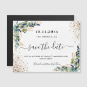 Hochzeiteukalyptusgold speichert den Datumsmagnete Magnetkarte (Vorne/Hinten)