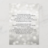 Hochzeitfahrrichtung Silberne Glitzer-Lichter Begleitkarte (Vorderseite)