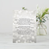 Hochzeitfahrrichtung Silberne Glitzer-Lichter Begleitkarte (Stehend Vorderseite)