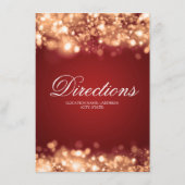 Hochzeitfahrten mit glitzernden Lichtern Gold Begleitkarte (Rückseite)