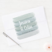 Hochzeitfarben-Pinselsticker Quadratischer Aufkleber (Umschlag)