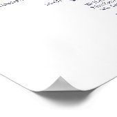 Hochzeitfeier Navy Blue Script-Zeichen Poster (Ecke)