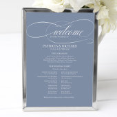 Hochzeitfeier Programm-Vorstand Dusty Blue Poster