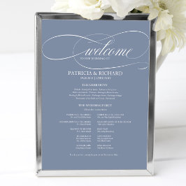 Hochzeitfeier Programm-Vorstand Dusty Blue Poster