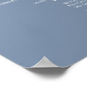 Hochzeitfeier Programm-Vorstand Dusty Blue Poster (Ecke)