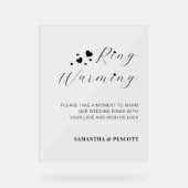 Hochzeitfeier Rings Erwärmung Acrylschild (Vorderseite)