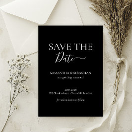 Hochzeitfeier Save the Date Black
