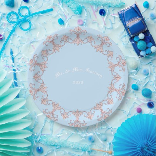 Hochzeitfeiern Blue Personalize Pappteller (Party)