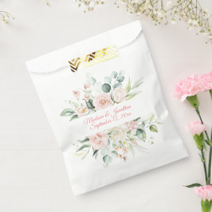 Hochzeitfloral Elegant Rosa Chic Datum Drehbuch Fa Geschenktütchen
