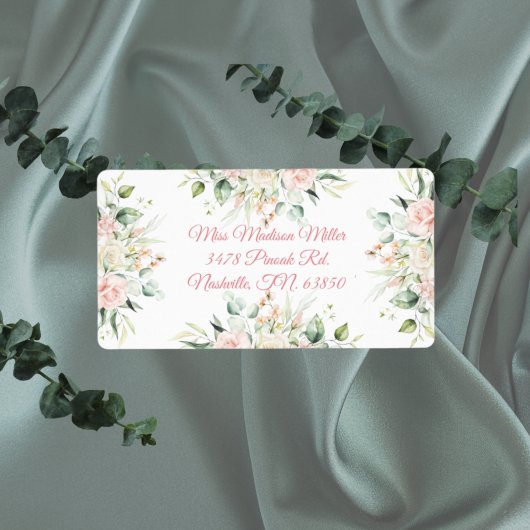 Hochzeitflorale Elegant Rosa Chic Datum Name