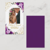 Hochzeitflorale Lila Foto Registrierungsdatei Beil Begleitkarte (Vorne/Hinten)