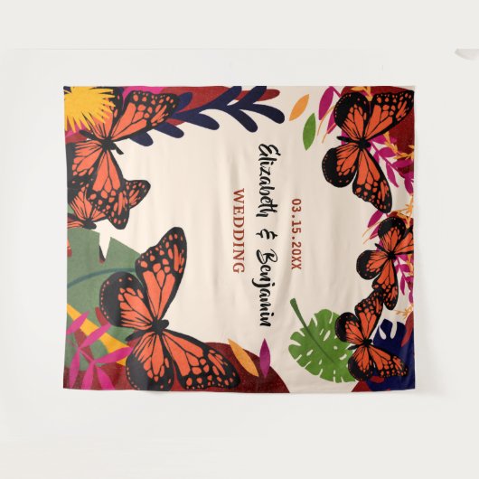 Hochzeitfloralgestrümpfe Foto Hintergrund Wandteppich (Vorderseite (Horizontal))