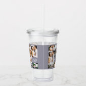 Hochzeitfokus mit Monogramm und Datum Acryltrinkbecher (Rechts)