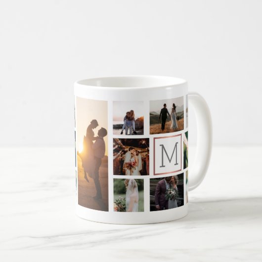 Hochzeitfokus-Monogramm Kaffeetasse (VorderseiteRechts)