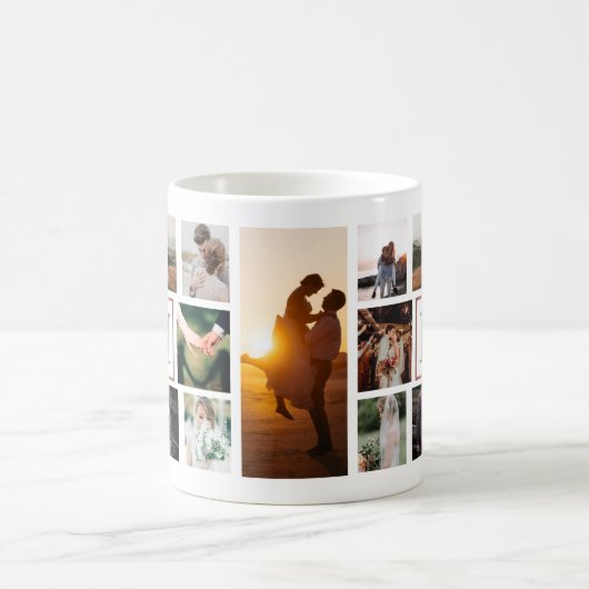 Hochzeitfokus-Monogramm Kaffeetasse (Mittel)