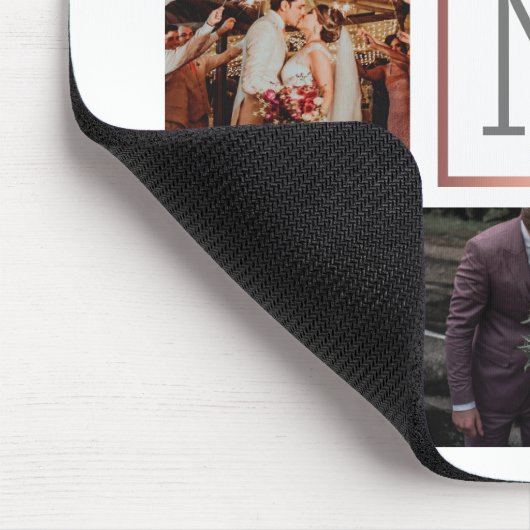Hochzeitfokus-Monogramm Mousepad (Ecke)