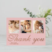 Hochzeitfolie danke Karte. Rose Goldfolie Folieneinladung (Stehend vorne)