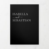 Hochzeitformal Black All in einem Set Dreifach Gefaltete Einladung (Cover)