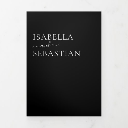 Hochzeitformal Black All in einem Set Dreifach Gefaltete Einladung (Cover)