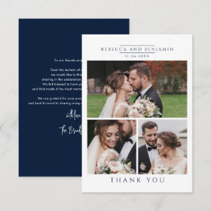 Hochzeitfoto Collage Elegant Dankeskarte
