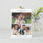 Hochzeitfoto Collage Modern Vielen Dank Karte (Stehend Vorderseite)