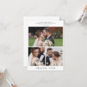 Hochzeitfoto Collage Modern Vielen Dank Karte (Vorderseite/Rückseite Beispiel)